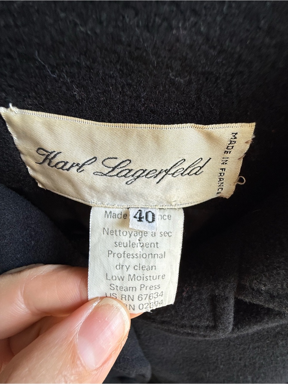 Vintage Designer Karl Lagerfeld Black Cropped Teddy Sleeve Jacket Button Details - Picture 2 of 8